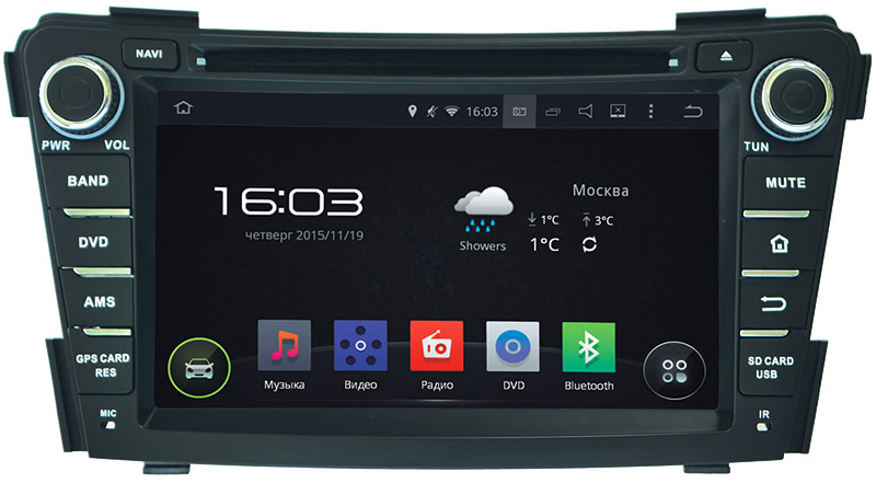Штатная автомагнитола на андроиде 4.4.4 Hyundai i40 (2011 - 2015) с GPS-навигацией и Bluetooth Incar AHR-2484